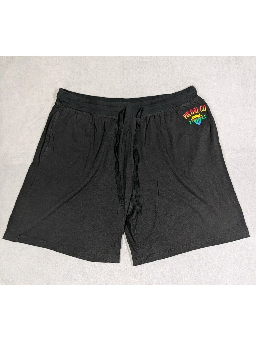 Polo Ralph Lauren Mens 3XL Black RL Co Crest Logo Drawstring Lounge Shorts Comfy